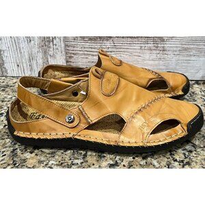 HSY Fashion Leather Men's Casual Non-slip Slippers Sandals US 13 EUR 48 NEW
